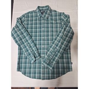 Gap Men's Medium Button-Down Long Sleeve‎ Casual Shirt  Green Plaid
